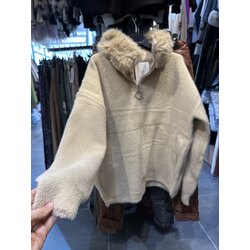 Fermuarlı Angora Kaban Ceket