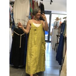 Askılı Boş Kesim Keten Elbise