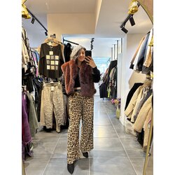 Kadife İtalyan Leopar Pantolon