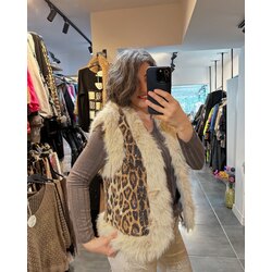 Leopar Kürklü Yelek