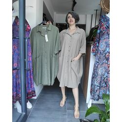 Düz Desen Oversize Elbise