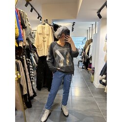 Leopar Detay Sweat Bluz