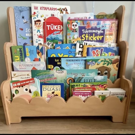 3 bölmeli montessori yer kitaplığı