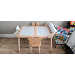 2 sandalyeli rulo aparatlı set (1tavşan +1 ayı)