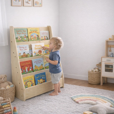 4 bölmeli montessori kitaplık