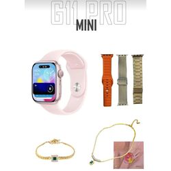 G11 PRO MİNİ AMOLED EKRAN 4 KORDON BİLEKLİK VE KOLYE HEDİYELİ