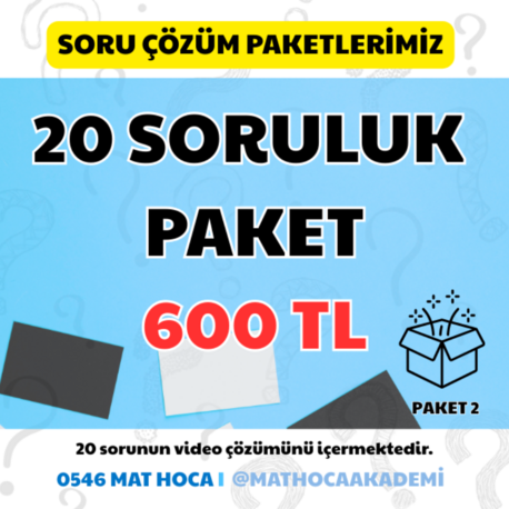 Soru Çözüm Paketi 2 (20 Soruluk Paket)