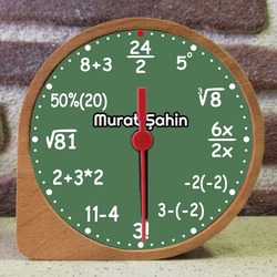 Matematik Öğretmenine Hediye Ahşap Masa Saati