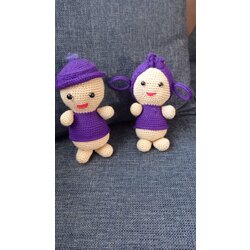 El Yapımı Amigurumi Kız-Erkek Mor