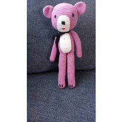 Amigurumi Rl Yapımı Bebek Maymun Koyu Pembe