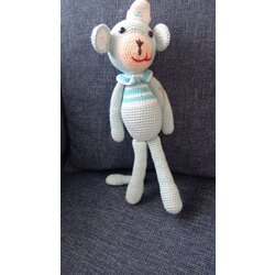 Amigurumi El Yapımı Bebek Maymun Gri