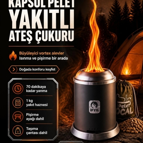 Kapsül Pelet Yakıtlı Ateş Çukuru ve Pişirici (Peletli)

