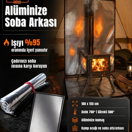 Alüminize Soba Arkası Yanmaz Kumaş 