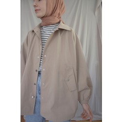 Mies Krem Bomber Ceket