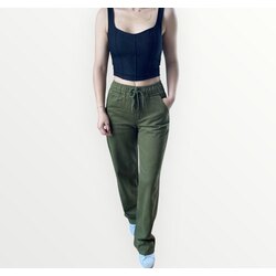 Yeşil Bol Paça Pantolon