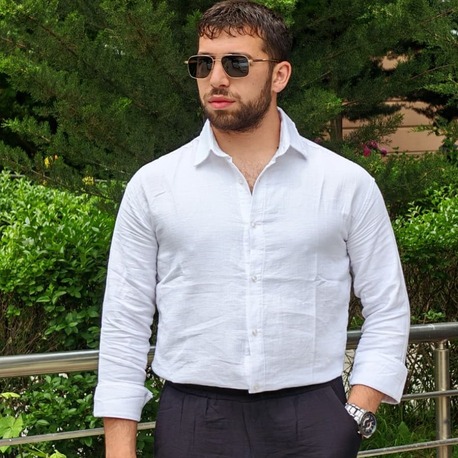 Premium Beyaz Dokulu-Gömlek