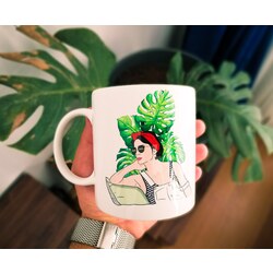 kişiye özel çizim tek karakter kupa 