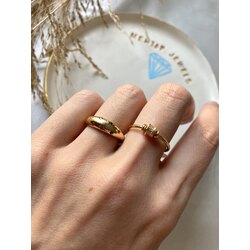 Taşlı Halkalı Gold Yüzük