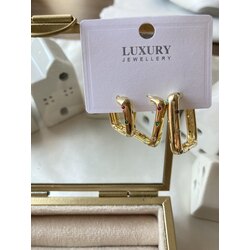 Renkli Taşlı Kare 3’lü Küpe Set
