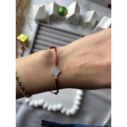 Bordo İp Yonca Asansörlü Bileklik