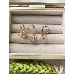 Satürn (Galaksi) Tema Küpe Set