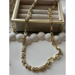 Oval Taşlı Gold Marka Kolye