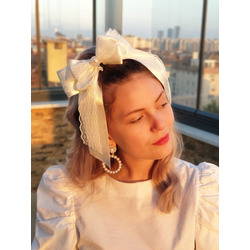 Melkady 174 - Vintage Fiyonk Fular Saç Lastiği 