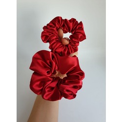 MelKady 131KI - Saten Scrunchie Saç Lastiği (2'li) Saç Aksesuarı, Toka   