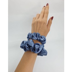 MelKady 131MA - Saten Scrunchie Saç Lastiği (2'li) Saç Aksesuarı, Toka