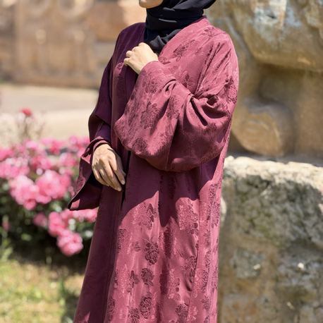 Bordo ipek jakar abaya 