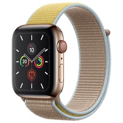 Apple Watch Seri 5 Spor Loop Dokuma Kordon (Açık Kahverengi)