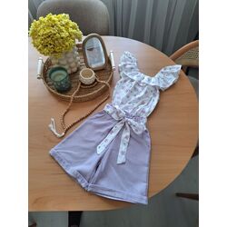 Şortlu kız çocuk takım Lila 2/5 yaş