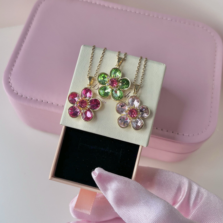 idyllia floral çelik kolye | yeşil