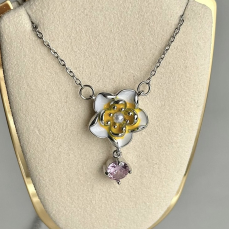 Dainty Flower Çelik Kolye | Silver