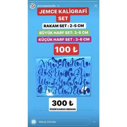 kaligrafi büyük küçük harfler ve rakamlar( pasta için)
