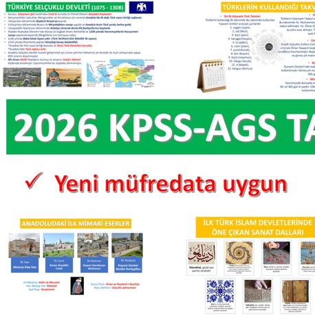 2026 KPSS-AGS TARİH NOTLARI + SORU BANKASI LİSANS-ÖNLİSANS-ORTAÖĞRETİM UYGUN!!!!!
