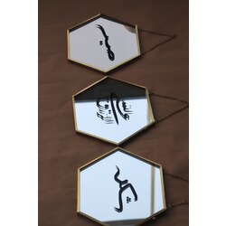 Aynalı Altıgen Çerçeve 3’lü Set