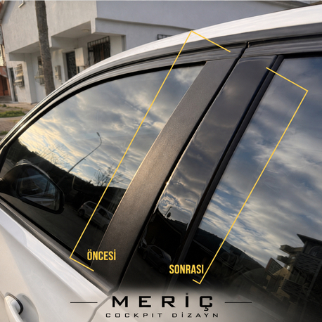 Bmw F30 2011 2017 Özel Piano Black Parlak Siyah Kapı Direkleri