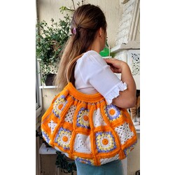 Portakal Turuncu Kroşe Çanta