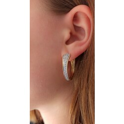 Çift taraflı taşlı VIP küpe