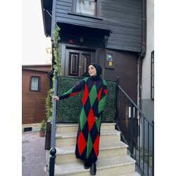 BAKLAVA DESEN ELBİSE