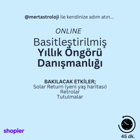 Basitleştirilmiş Yıllık Öngörü Danışmanlığı (Online)