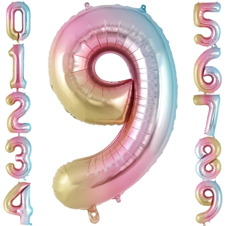34 İNÇ RENKLİ 9 FOLYO RAKAM BALON 