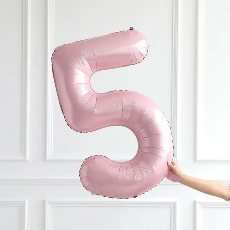 34 İNÇ PEMBE 5 FOLYO RAKAM BALON 