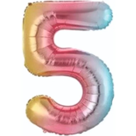 34 İNÇ RENKLİ 5 FOLYO RAKAM BALON 