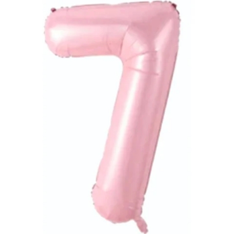 34 İNÇ PEMBE  7 FOLYO RAKAM BALON 