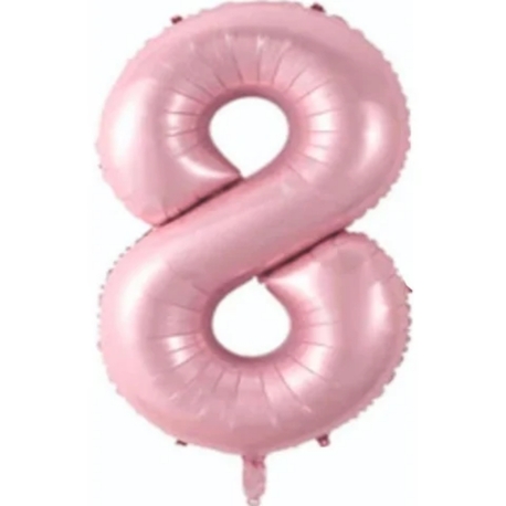 34 İNÇ PEMBE  8 FOLYO RAKAM BALON 
