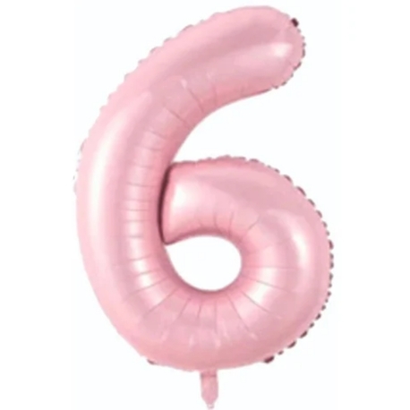 34 İNÇ PEMBE 6 FOLYO RAKAM BALON 