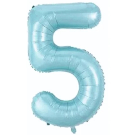 34 İNÇ MAVİ 5 FOLYO RAKAM BALON 