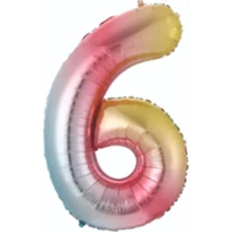 34 İNÇ RENKLİ 6 FOLYO RAKAM BALON 